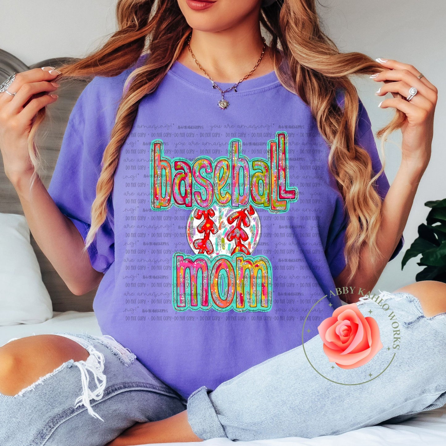 Brush Strokes Baseball Mom Shirt
