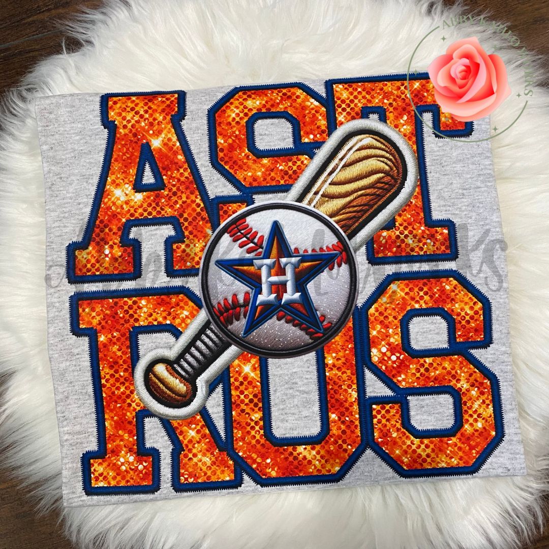 ✨RTS✨ Astros Faux Embroidery Shirt