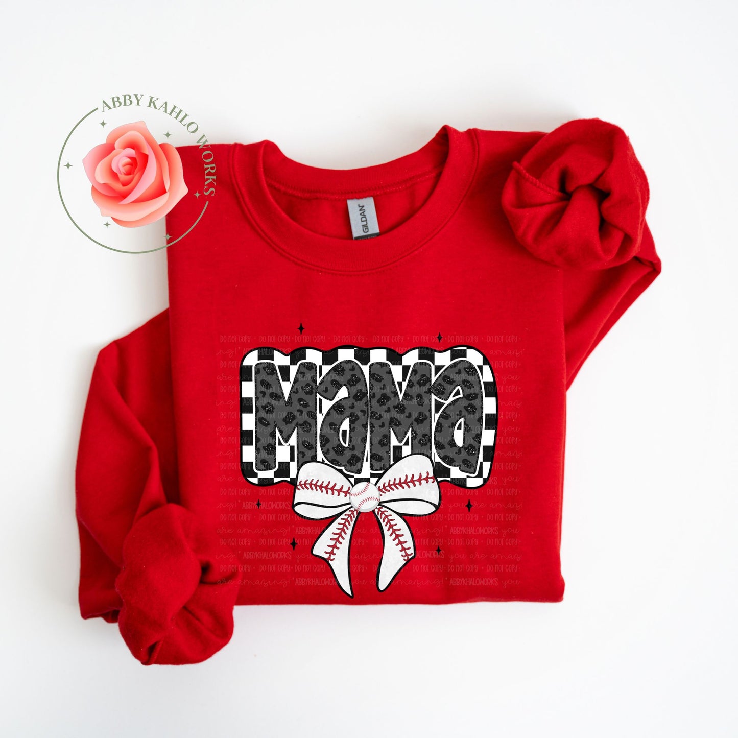 Mama Baseball Bow Sweatshirt
