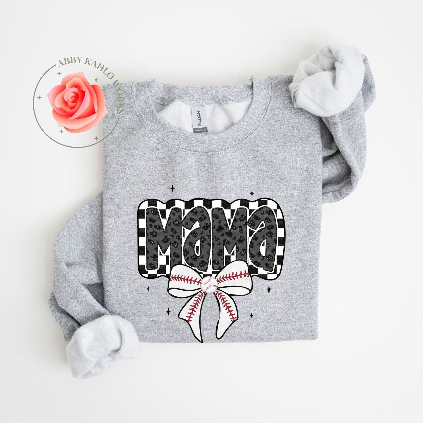 Mama Baseball Bow Sweatshirt