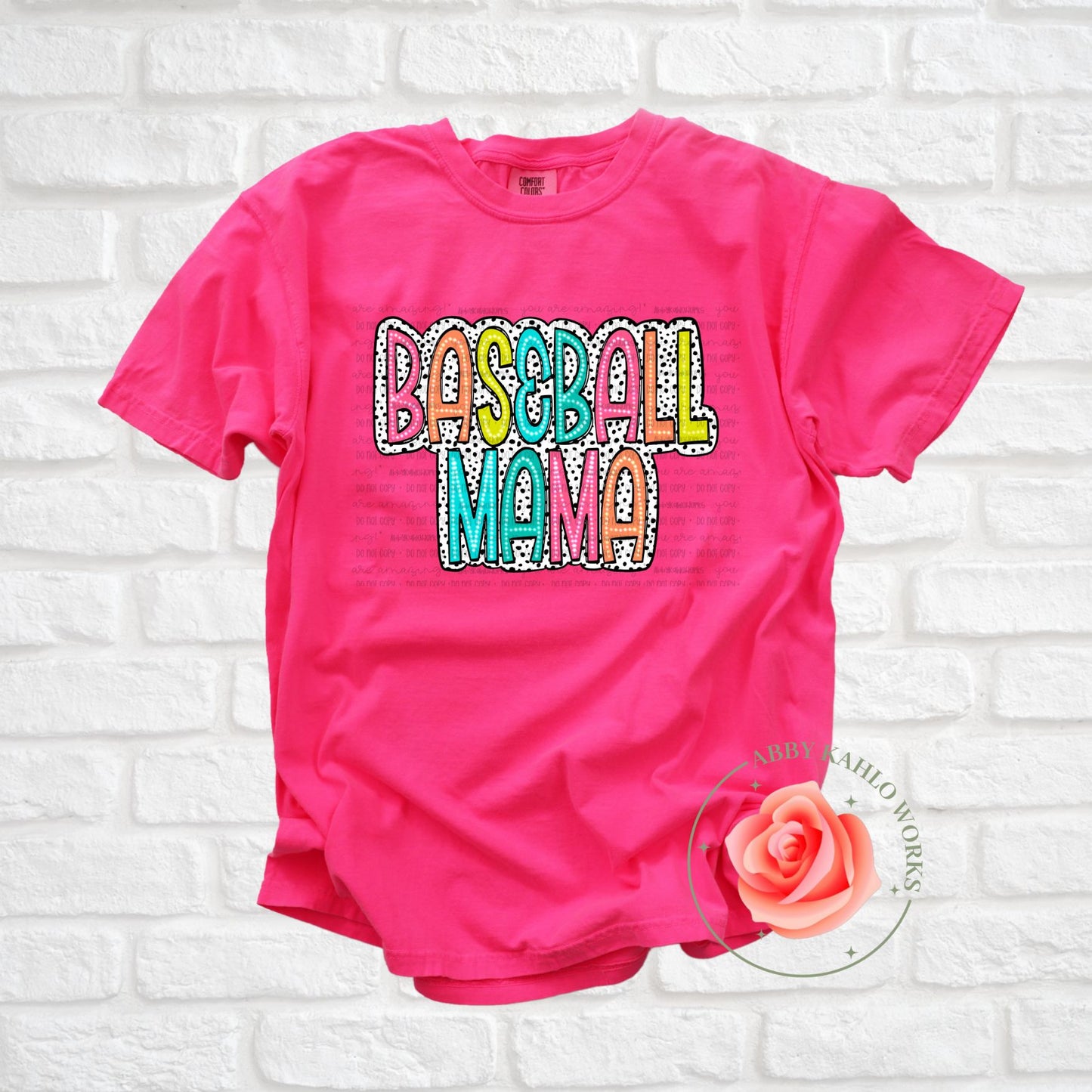 Bright Dalmatian Baseball Mama