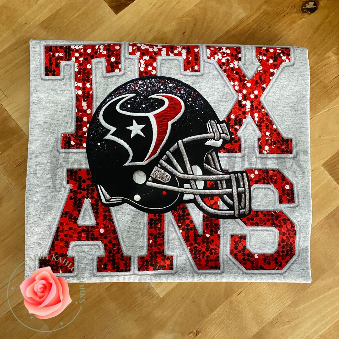 ✨RTS✨ Texans Faux Embroidery Shirt