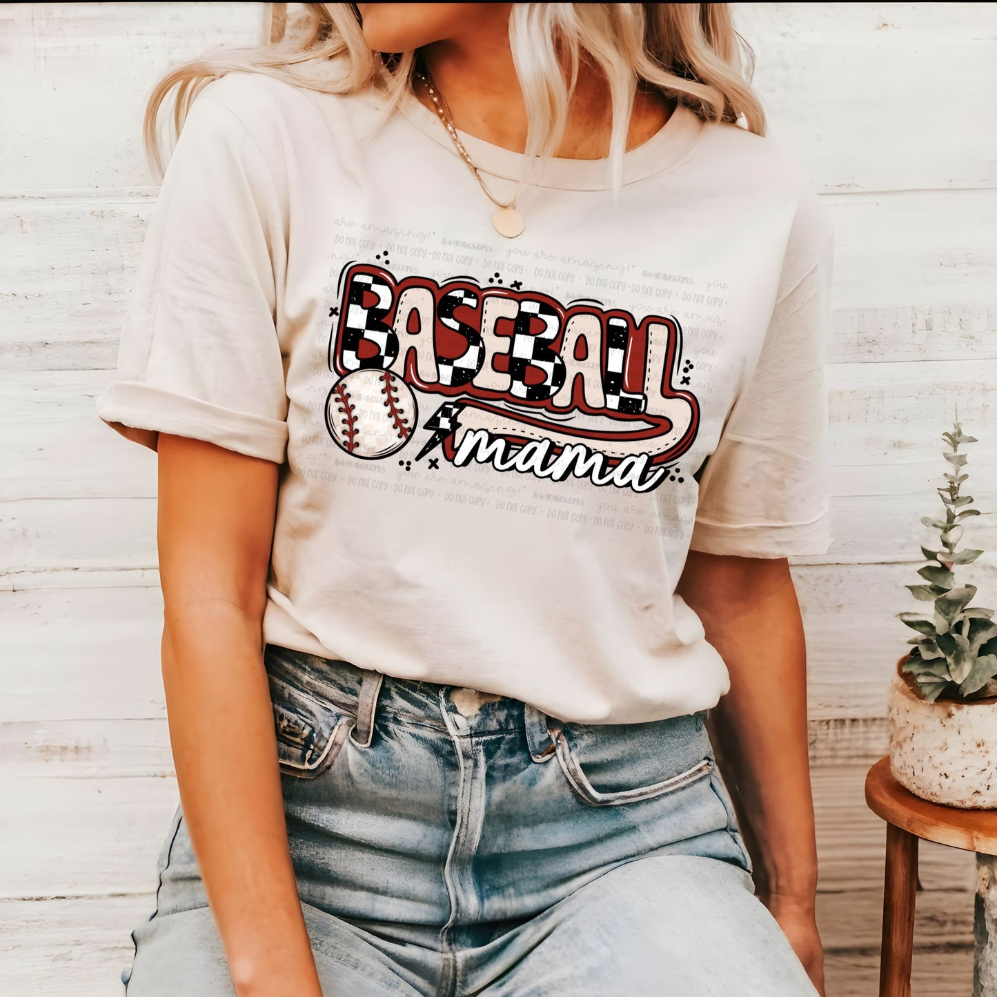 Checker Baseball Mama Shirt
