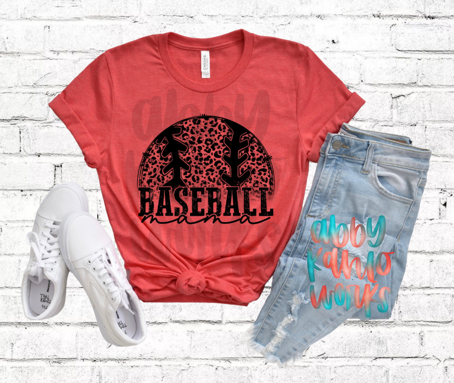 Distressed Baseball Mama Tee