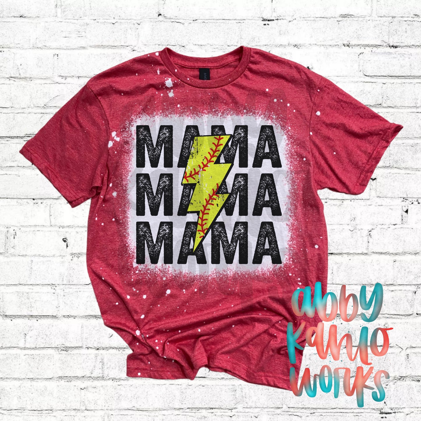Bleached Mama Softball Bolt