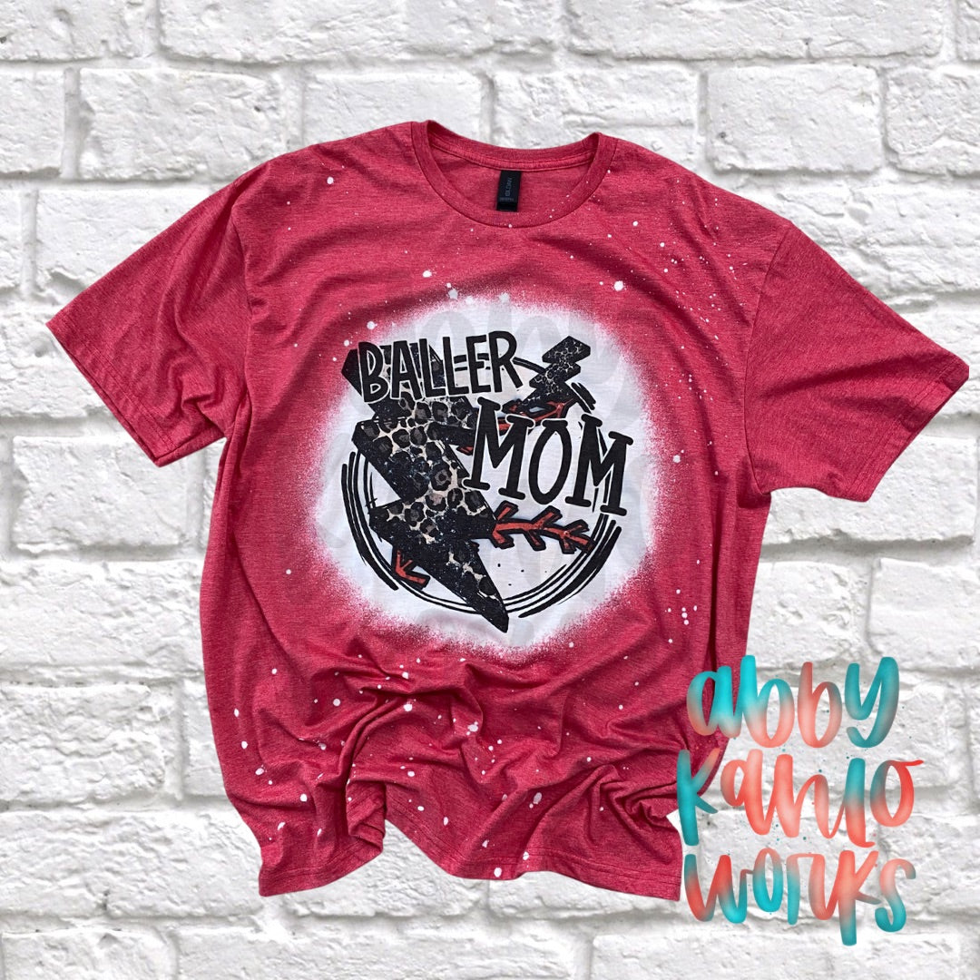 Baseball Baller Mom Bleached Shirt