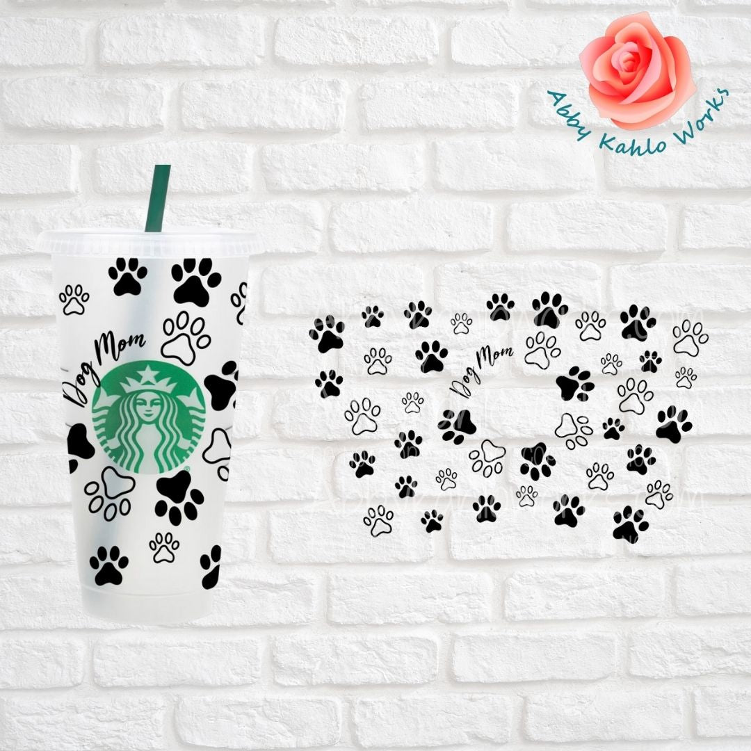 Dog Mom Paws Starbucks Cup