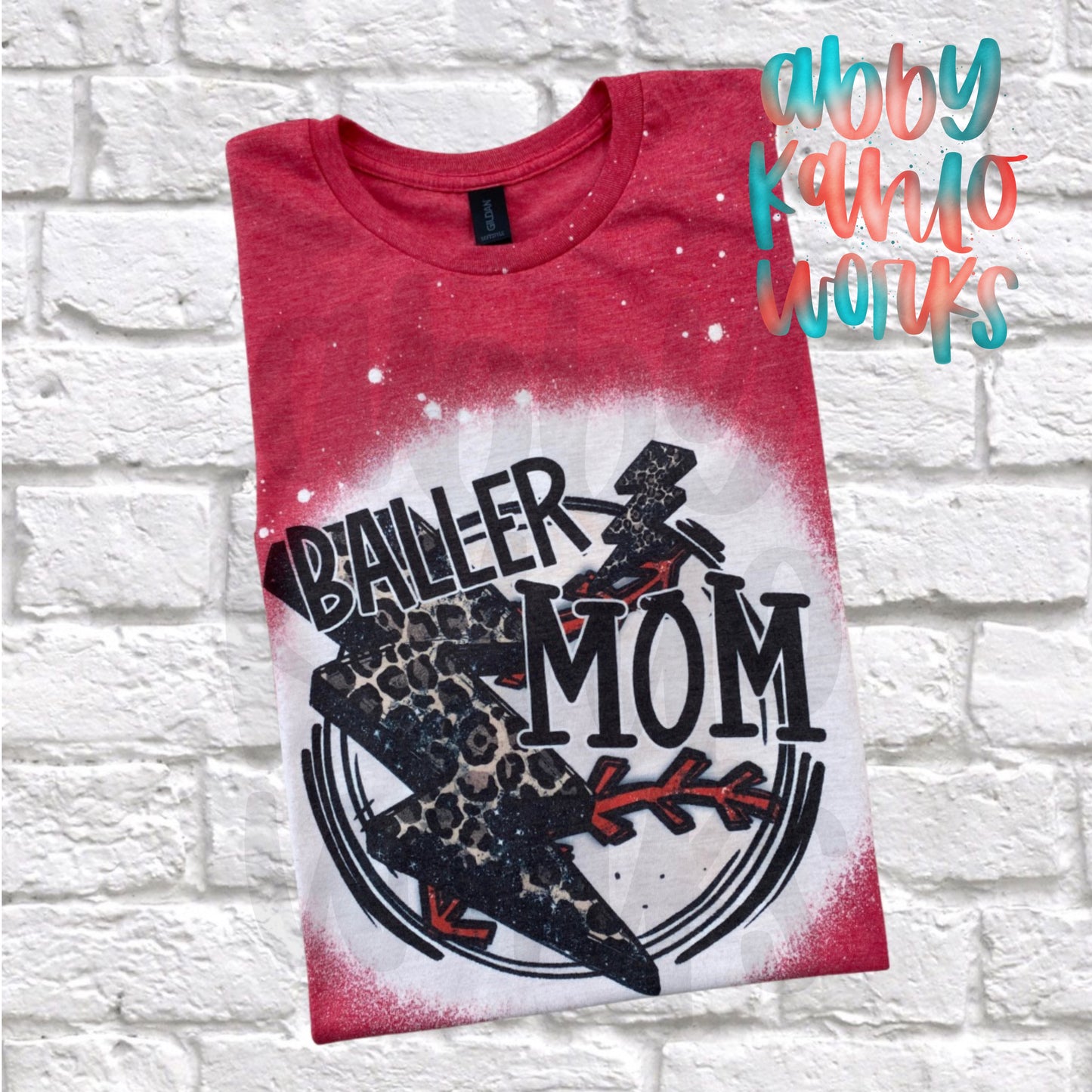 Baseball Baller Mom Bleached Shirt
