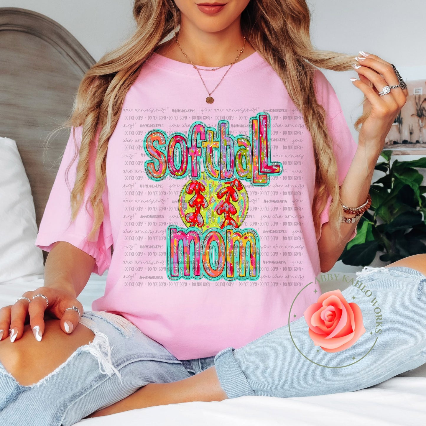 Brush Strokes Softball Mom Shirt