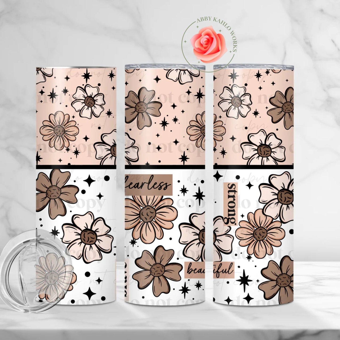 Positive Florals Skinny Tumbler