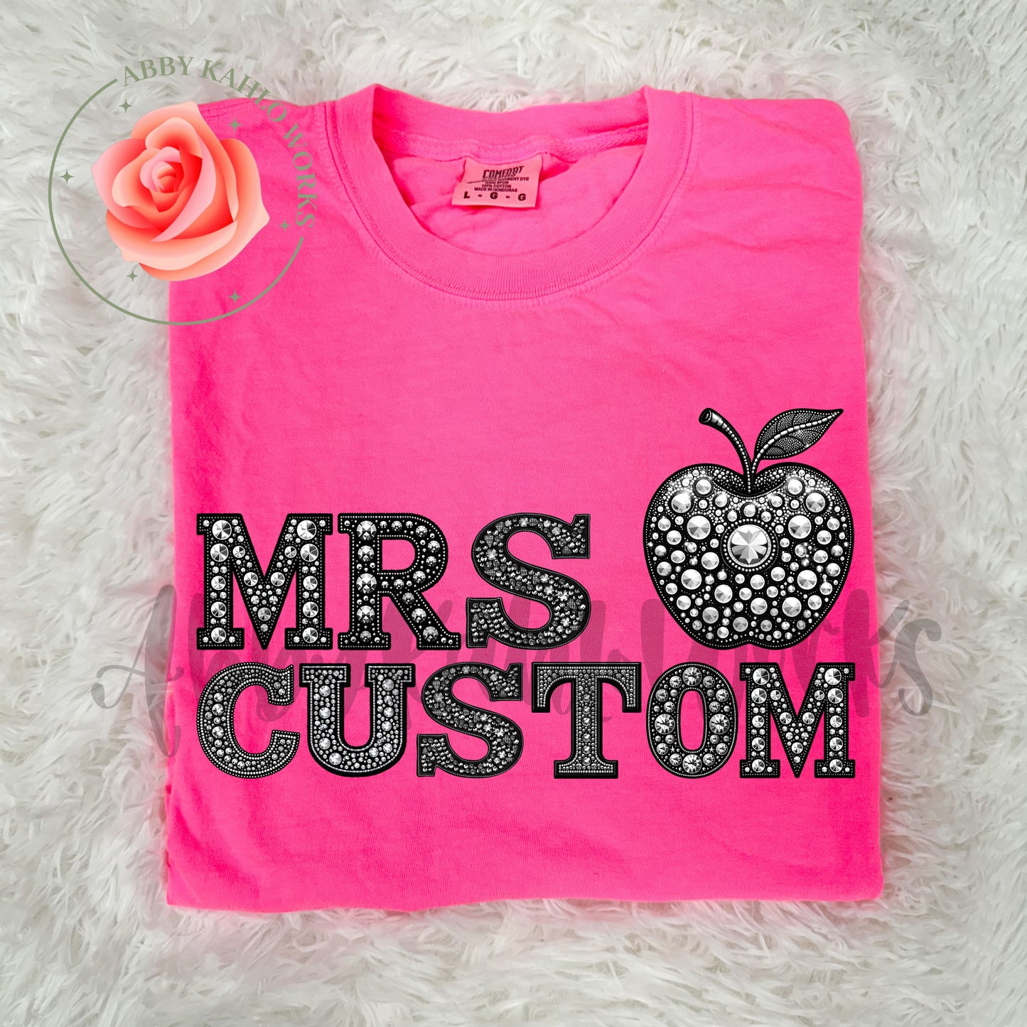 Personalized Teacher Rhinestone Shirt