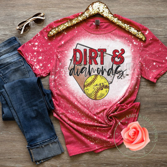 Softball Dirt & Diamonds Bleached Tee