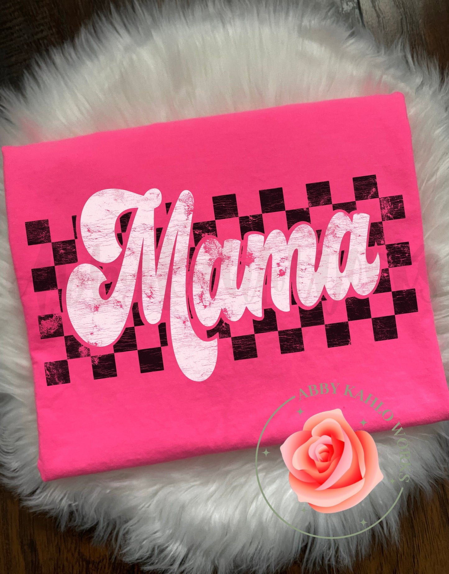 Retro Checkered Mama Shirt