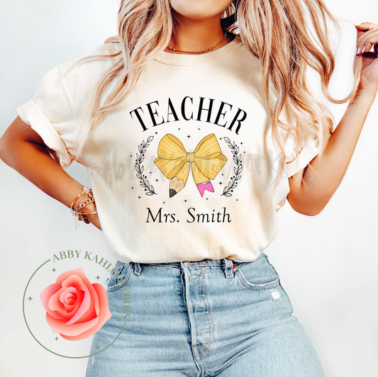 Personalized Teacher Coquette Shirt