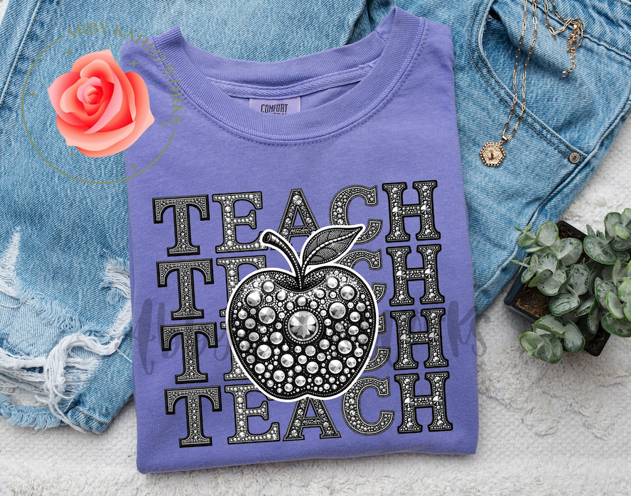 Rhinestone Teacher Shirt