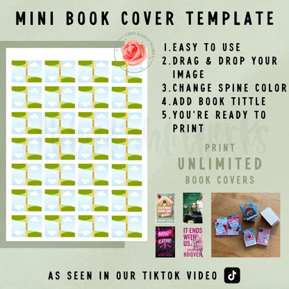 Mini Book Cover Template