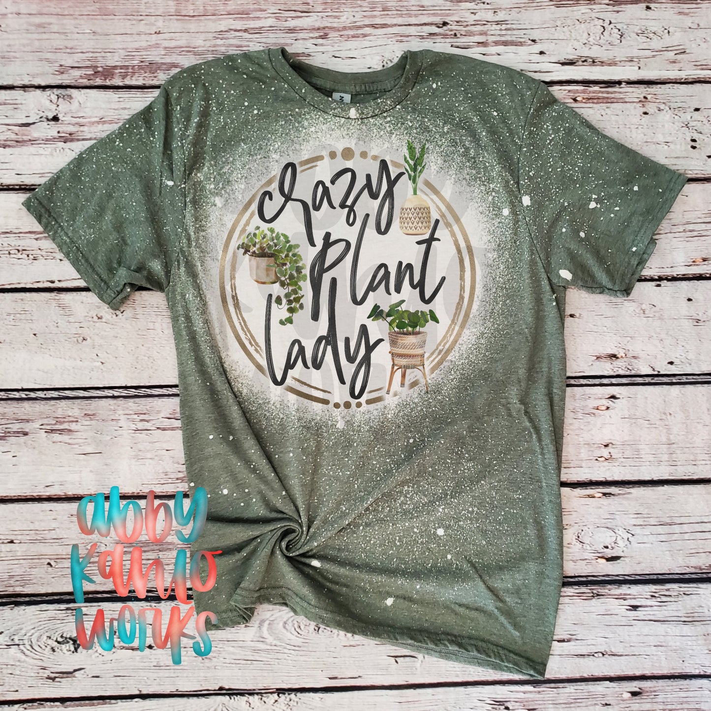 Crazy Plant Lady Bleached Tee