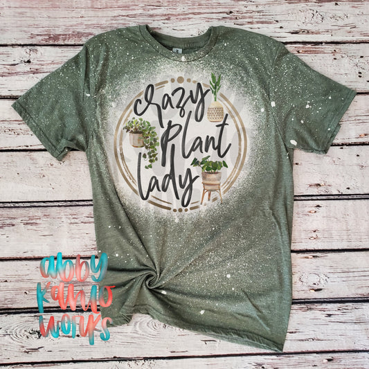 Crazy Plant Lady Bleached Tee