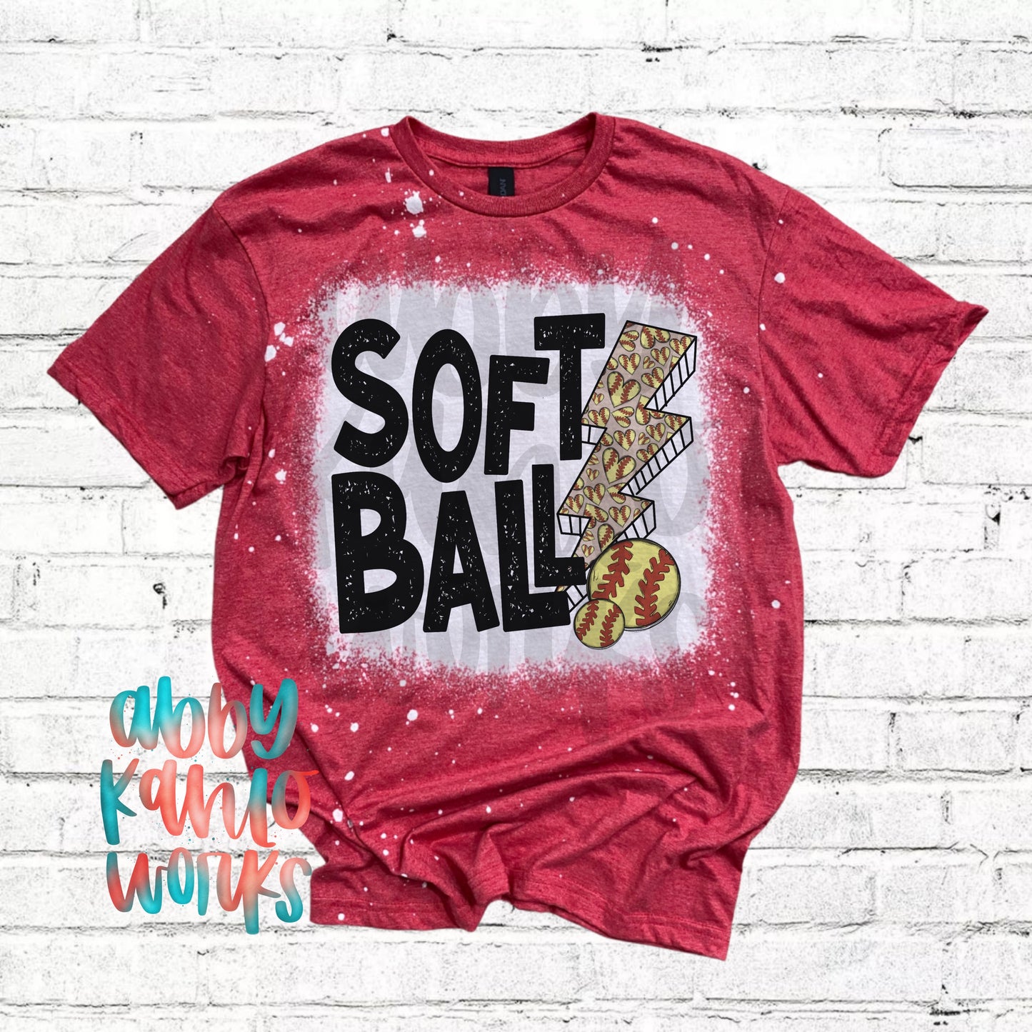 Softball Bolt Bleached Shirt