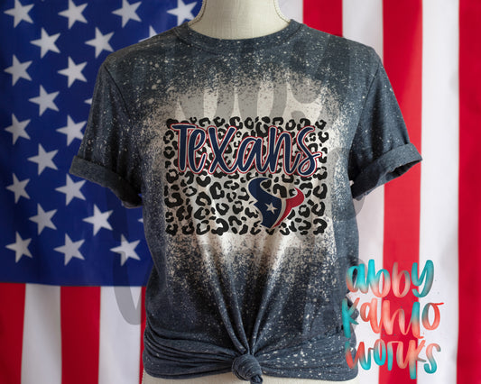 Texans Leopard Bleached Tee