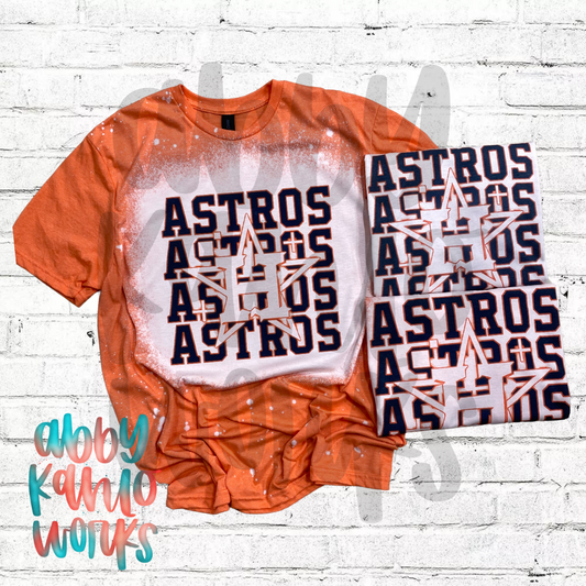 Astros Splatter Bleached Shirt – AbbyKahloWorks