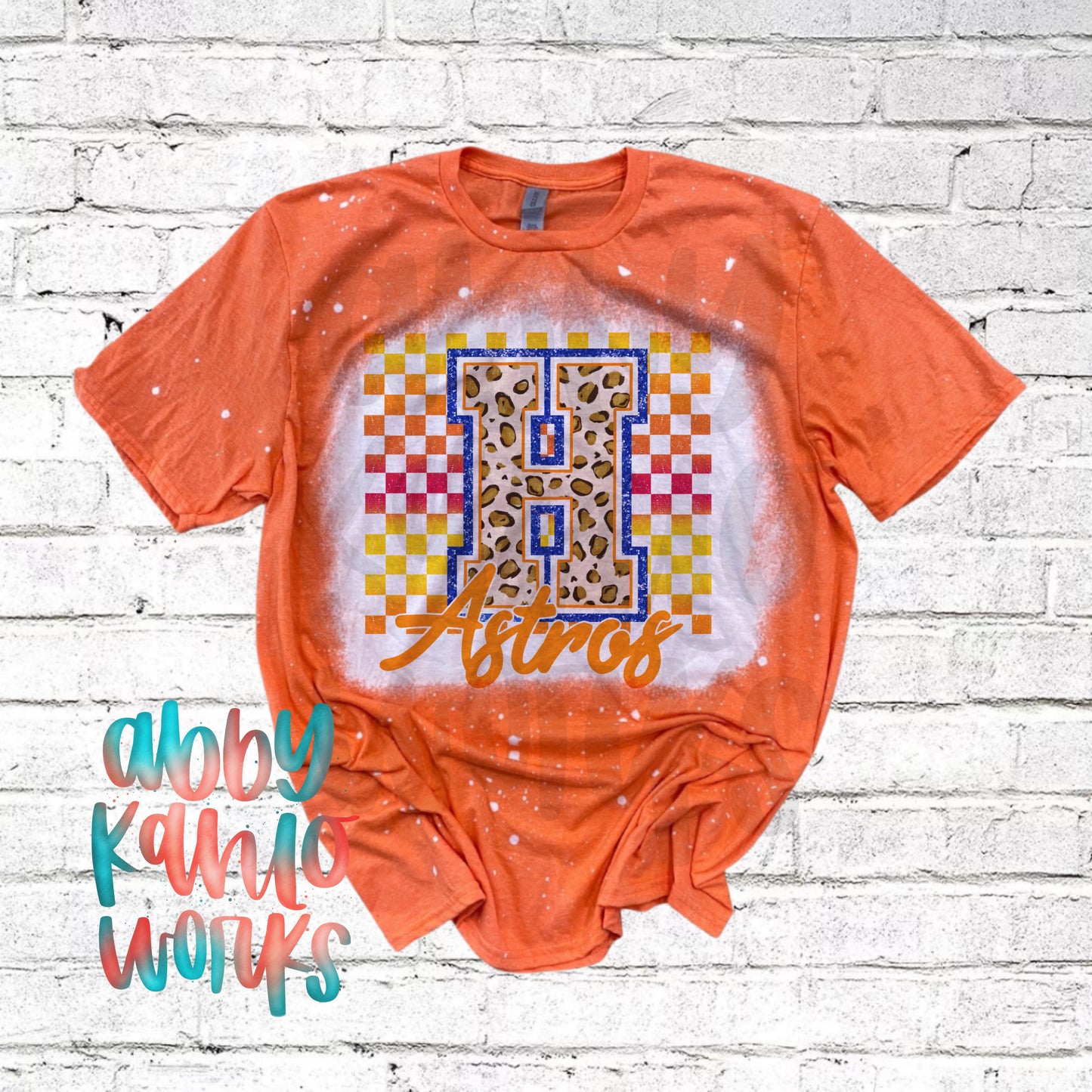 Checkered Astros Bleached Tee